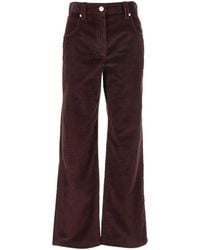 Brunello Cucinelli - Bordeaux Corduroy Pants With Concealed Front Closure - Lyst