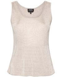 A.P.C. - Sleeveless Ribbed-Knit Top - Lyst