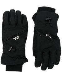 Y-3 - Logo-Print Zip-Detail Gloves - Lyst