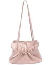 Prada - Gathered-Detail Buckled Shoulder Bag - Lyst