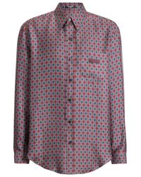 Balmain - Printed Silk Shirt - Lyst