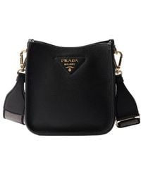 Prada - Logo Plaque Crossbody Bag - Lyst