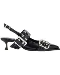 Ganni - Buckle Detailed Pointed Toe Pumps - Lyst