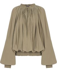 Balmain - Cotton Peasant Blouse - Lyst