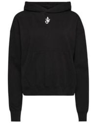 JW Anderson - Jw Anderson Anchor Logo Cropped Hoodie - Lyst