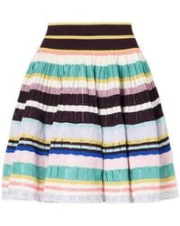 Alaïa - Alaïa Striped Flared Knitted Skirt - Lyst