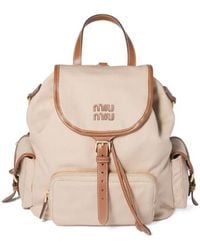 Miu Miu - Logo-Detailed Buckle-Fastened Backpack - Lyst