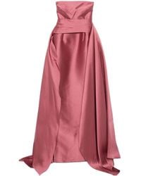 Solace London - Strapless Draped-Panel Maxi Dress - Lyst