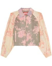 DIESEL - Floral-Print Bomber Jacket - Lyst