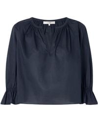 FRAME - The Poet Gathered Ruffled-Cuff Blouse - Lyst