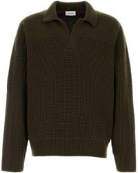 Ferragamo - Ferragamo Waffle Knit Polo Sweater - Lyst