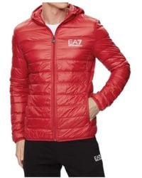EA7 - Printed Hooded Down Jacket - Lyst