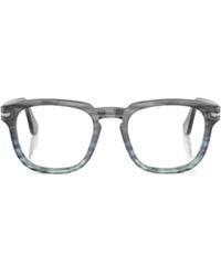 Persol - Striped Square-Frame Glasses - Lyst