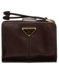 Prada - Triangle-Logo Leather Wallet - Lyst