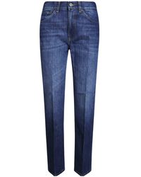 Dondup - Logo-Plaque Straight-Leg Jeans - Lyst