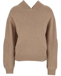 Victoria Beckham - Knit Sweater With V Neck On Front - Lyst