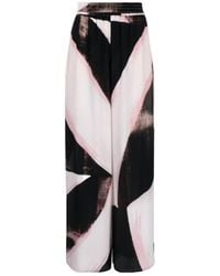 McQueen - High-Waisted Wide-Leg Wool Trousers - Lyst