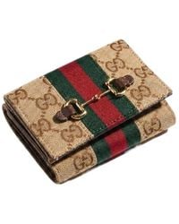 Gucci - Horsebit Web Small Tri-Fold Wallet - Lyst