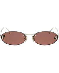 Fendi - Eyewear Oval Frame Sunglasses - Lyst