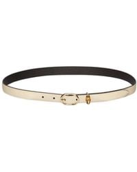 Gucci - Thin Belt With Oval Buckle - Lyst