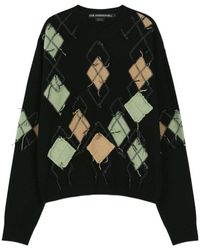 ANDERSSON BELL - Diamond-Patterned Crew Neck Sweater - Lyst
