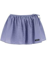 Miu Miu - Logo-Patch Mini Skirt - Lyst