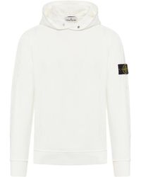 Stone Island - Press-Stud Fastened Logo Patch Hoodie - Lyst