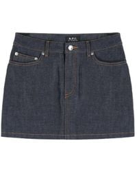 A.P.C. - Denim Mini Skirt - Lyst