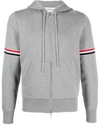 Thom Browne - Zip-Up Drawstring Hoodie - Lyst