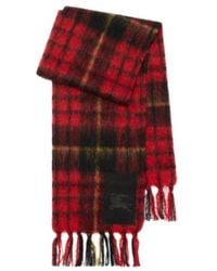Burberry - Checked Fringed-Edge Scarf - Lyst
