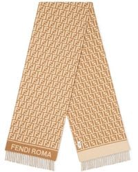 Fendi - Ff Jacquard Fringed-Edge Scarf - Lyst