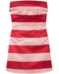 Emilia Wickstead - Sidnie Strapless Striped Duchesse-Satin Mini Dress - Lyst