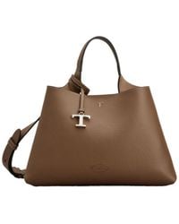 Tod's - Hammered Leather Tote Bag - Lyst