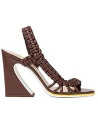 Fendi - Arco Braided Heeled Sandals - Lyst
