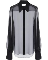 Chloé - Sheer Puff-Sleeve Blouse - Lyst