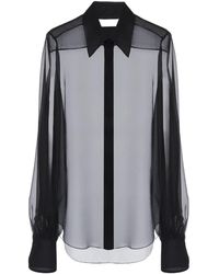 Chloé - Sheer Puff-Sleeve Blouse - Lyst