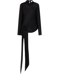 Kallmeyer - Gathered Silk-Charmeuse Blouse - Lyst