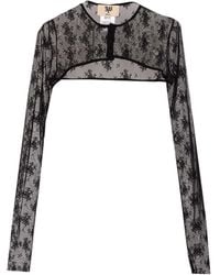 Aniye By - Sheer Floral Long Sleeve Top - Lyst