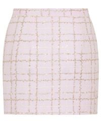 Alessandra Rich - Sequin-Embellished Tweed Mini Skirt - Lyst