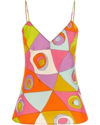 PUCCI - Pucci Geometric Print V-Neck Camisole Top - Lyst