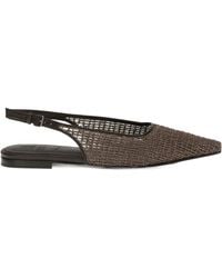 Brunello Cucinelli - Precious Net Embroidery Slingback Flats - Lyst
