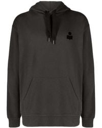 Isabel Marant - Appliqué-Logo Drawstring Hoodie - Lyst