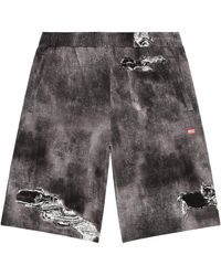 DIESEL - P-Ston-Short Distressed Shorts - Lyst