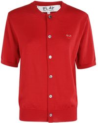 COMME DES GARÇONS PLAY - Heart-Patch Wool Cardigan - Lyst