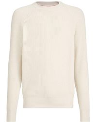 Brunello Cucinelli - Malfilé Cotton English Rib Sweater With Raglan Sleeves - Lyst