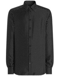 Dolce & Gabbana - Polka Dot-Print Silk Twill Martini Shirt - Lyst