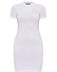 Versace Jeans Couture - Couture Logo Printed Mini Dress - Lyst