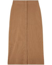 Victoria Beckham - Merino Wool Blend Midi Skirt - Lyst