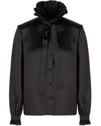 Gucci - Bow Detailed Long-Sleeve Shirt - Lyst