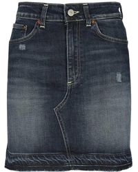 Dondup - Faded Denim Mini Skirt - Lyst